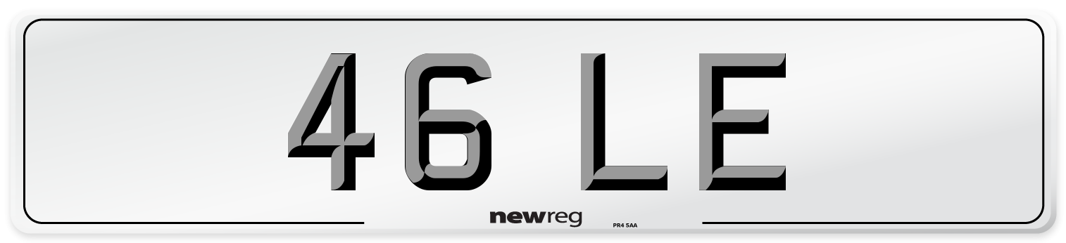 46 LE Number Plate from New Reg